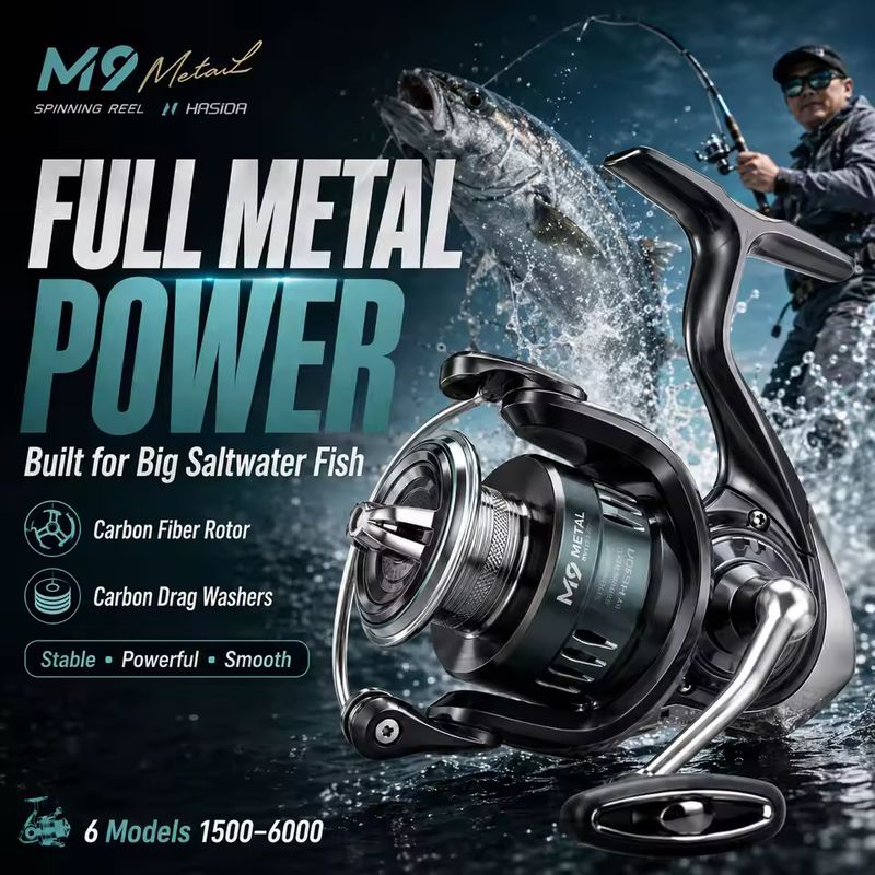 하시다 M9 스피닝 릴, 풀 메탈 소재, 염수 저항성, - Fishing Boat Steering Wheel 리뷰 및 가격
