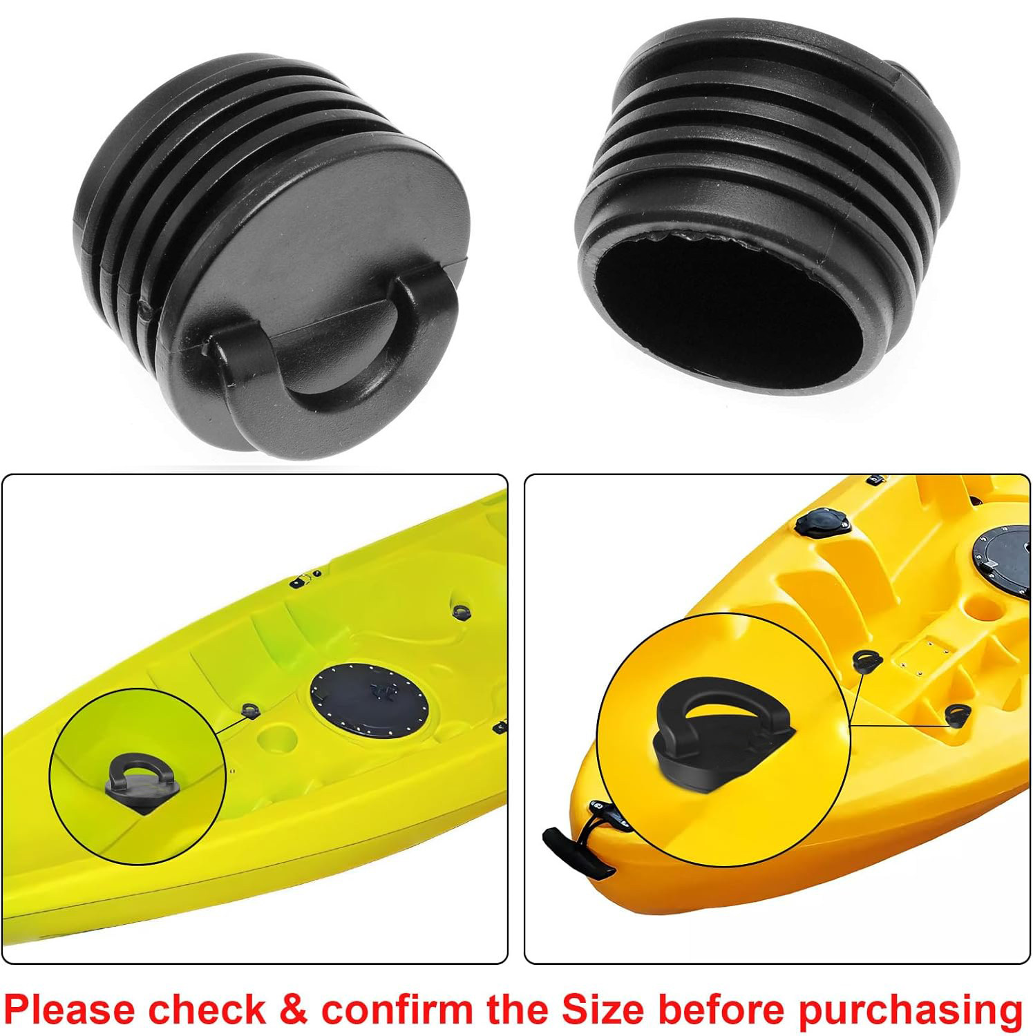 4 팩 카약 카누 딩기 보트용 범용 PVC 고무 배수  - Fishing Boat Steering Wheel 리뷰 및 가격
